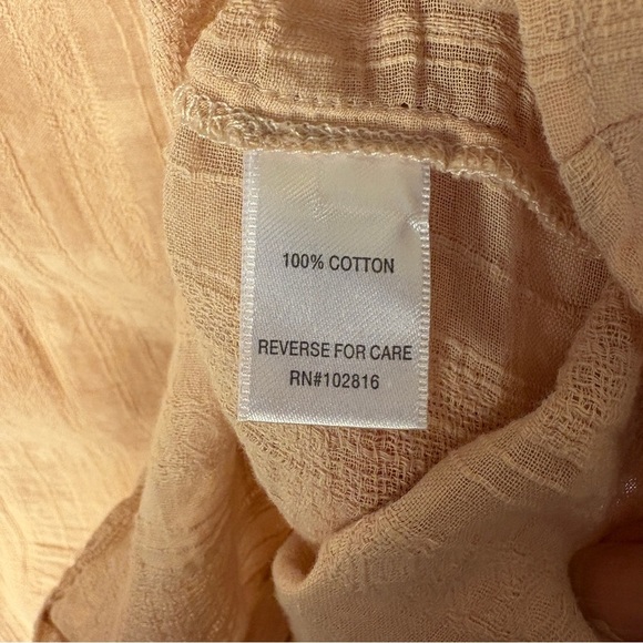 Garnet Hill Pink Gauzy V-Neck Blouse Cottagecore Prairie - Picture 6 of 6